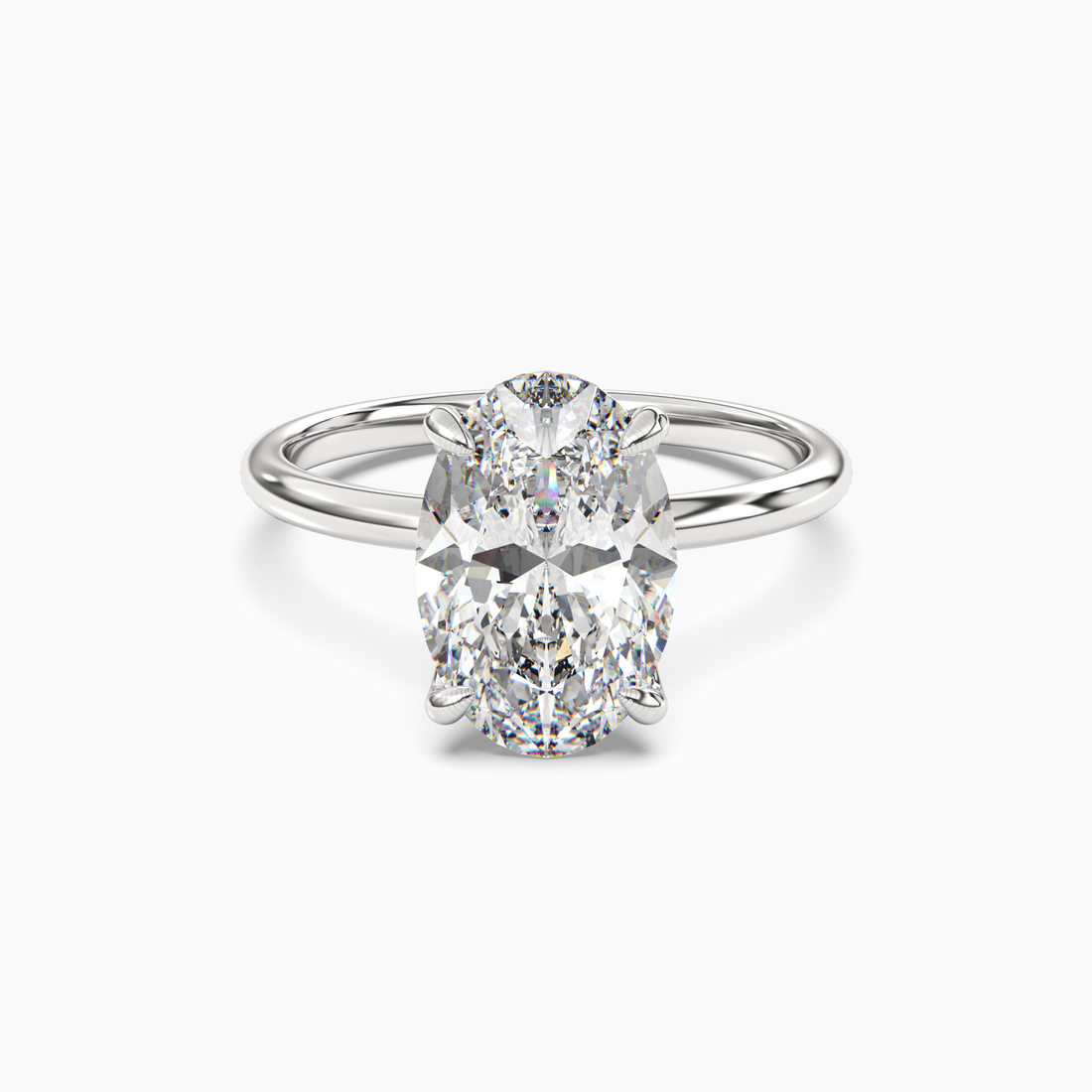 Brielle Oval Solitaire Diamond Ring Setting in 14K Yellow Gold