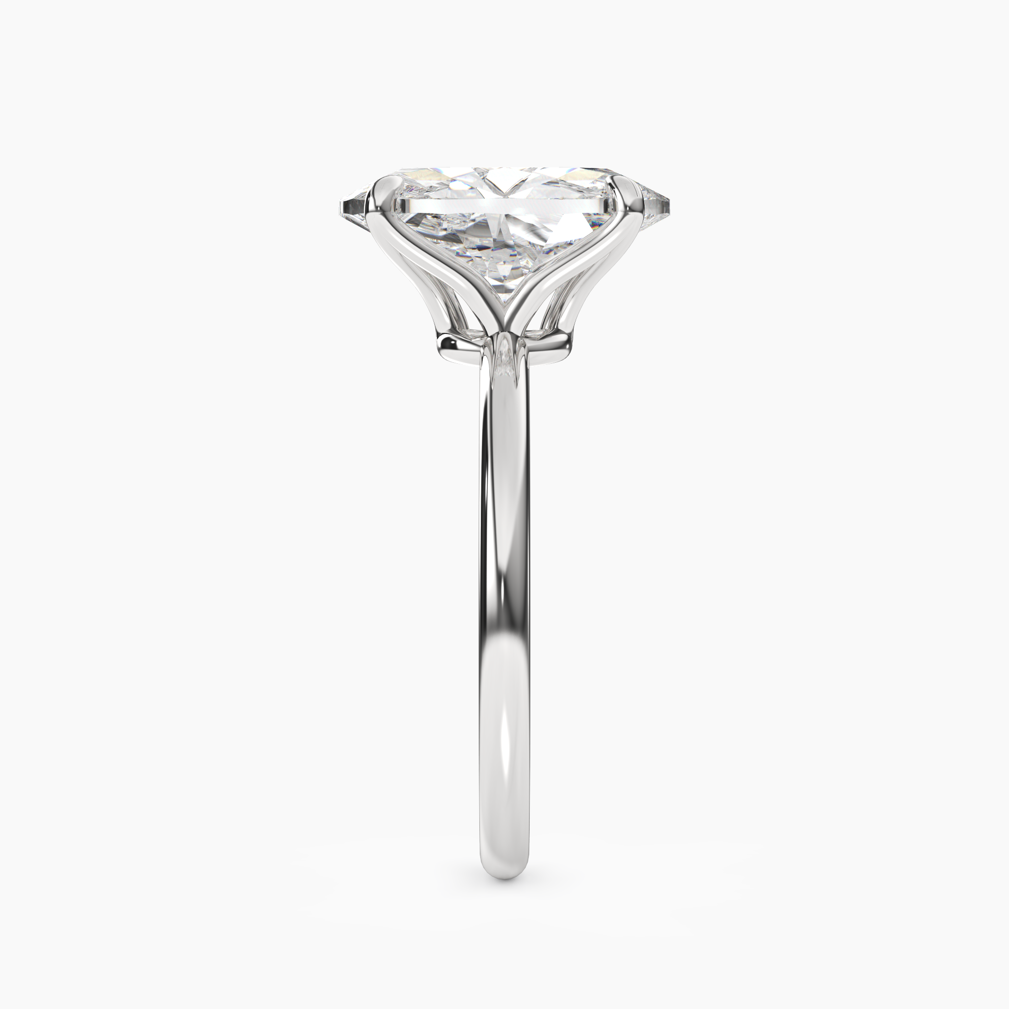 Brielle Oval Solitaire Diamond Ring Setting in 18K Yellow Gold