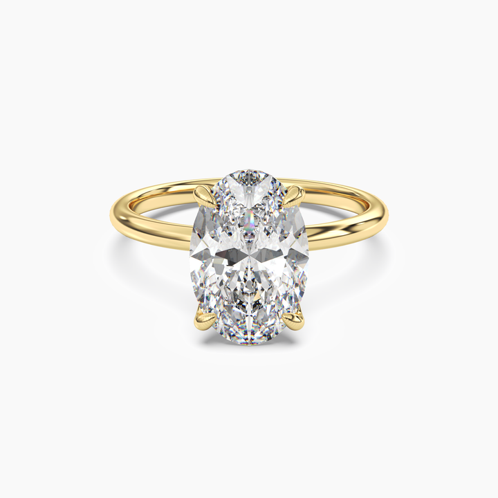 Brielle Oval Solitaire 1.5 Carat Lab Grown Diamond Engagement Ring in 14K Yellow Gold