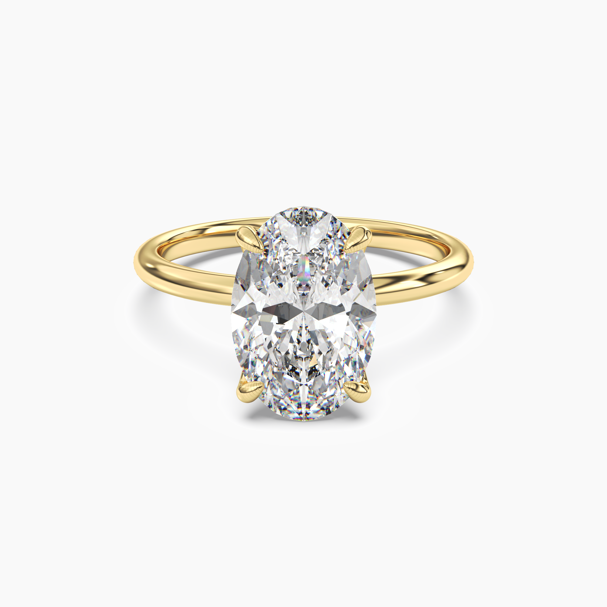 Brielle Oval Solitaire 2 Carat Lab Grown Diamond Engagement Ring in 18K Rose Gold