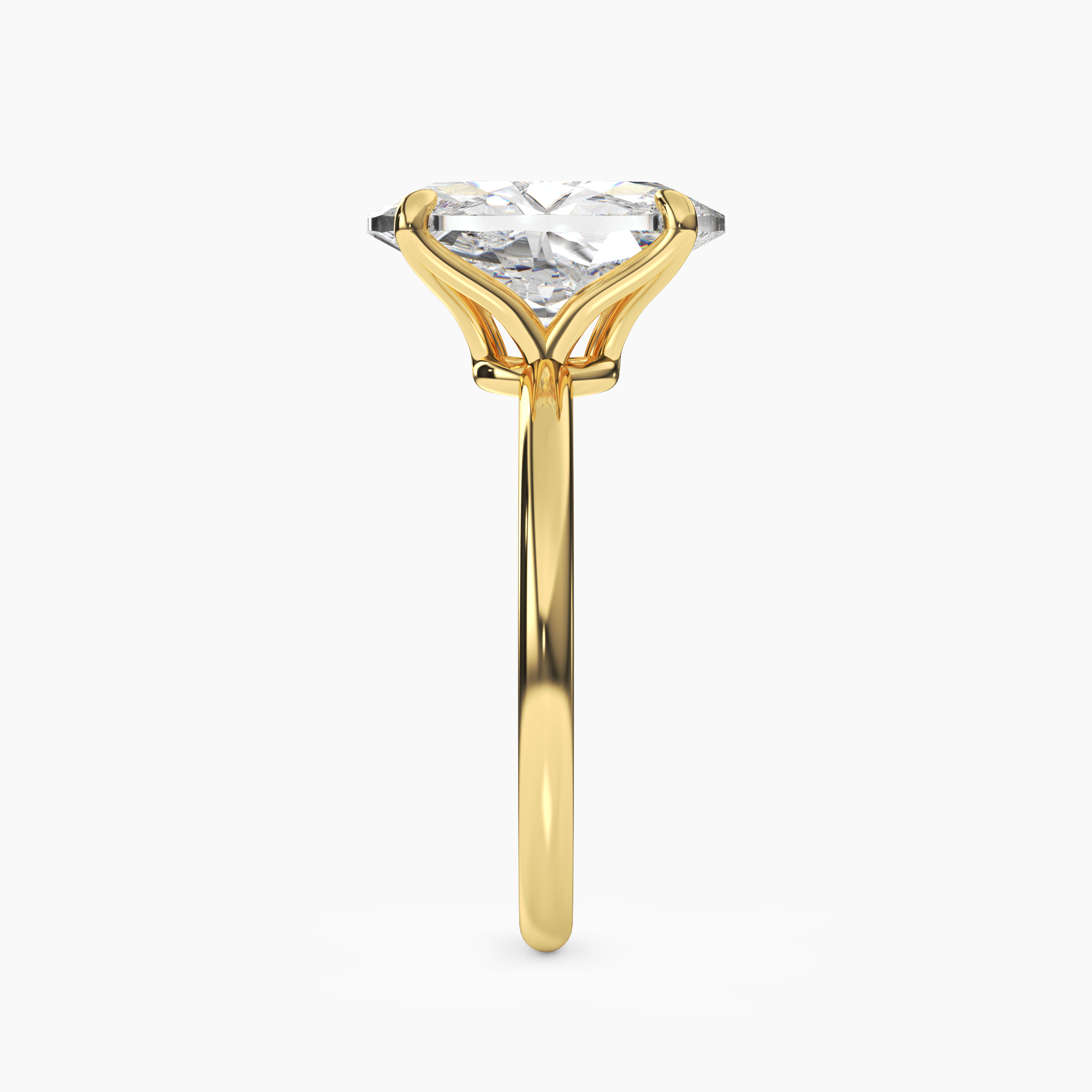 Brielle Oval Solitaire Diamond Ring Setting in 18K Rose Gold