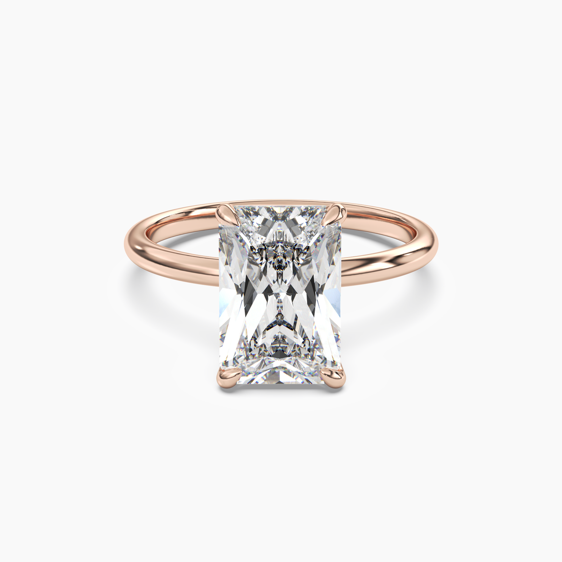 Brielle Radiant Solitaire 1.5 Carat Lab Grown Diamond Engagement Ring in 18K White Gold