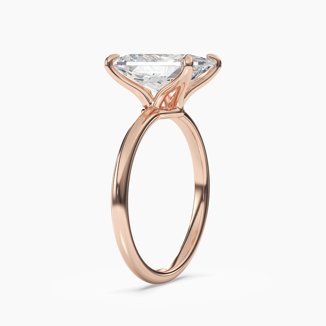 Brielle Radiant Solitaire 2.5 Carat Lab Grown Diamond Engagement Ring in 14K Rose Gold