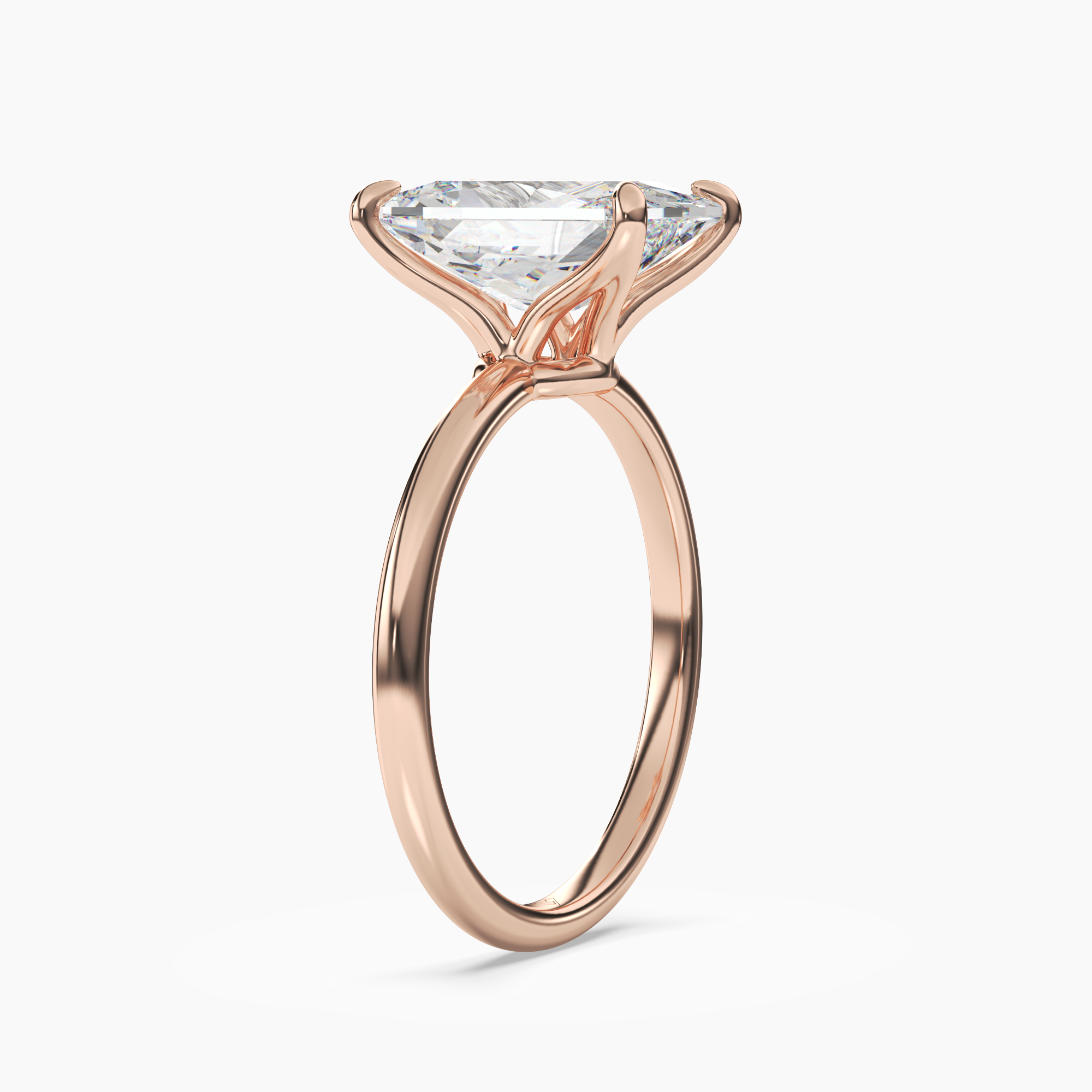 Brielle Radiant Solitaire Diamond Ring Setting in 14K Yellow Gold