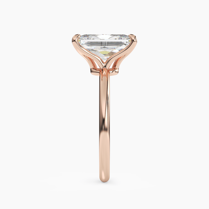 Brielle Radiant Solitaire 3 Carat Lab Grown Diamond Engagement Ring in 18K Yellow Gold