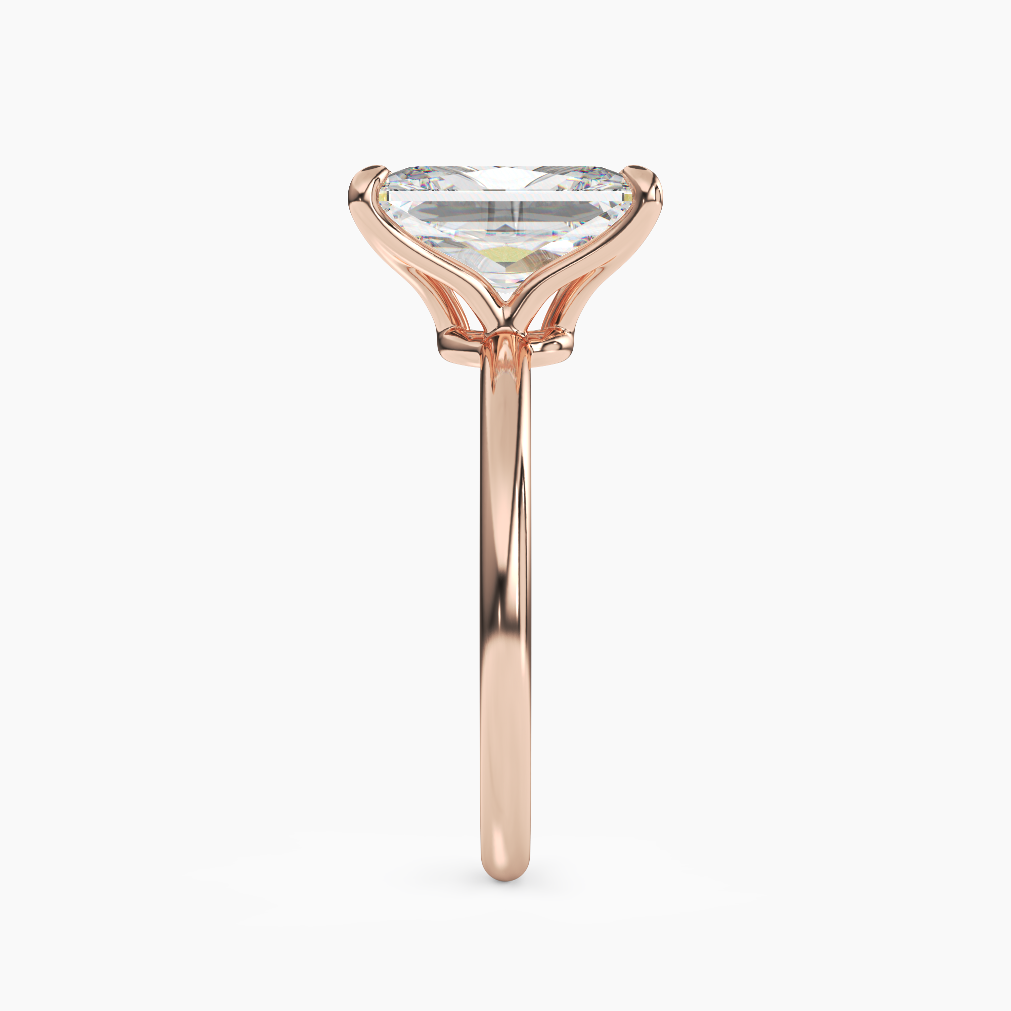 Brielle Radiant Solitaire 1.5 Carat Lab Grown Diamond Engagement Ring in 14K Rose Gold