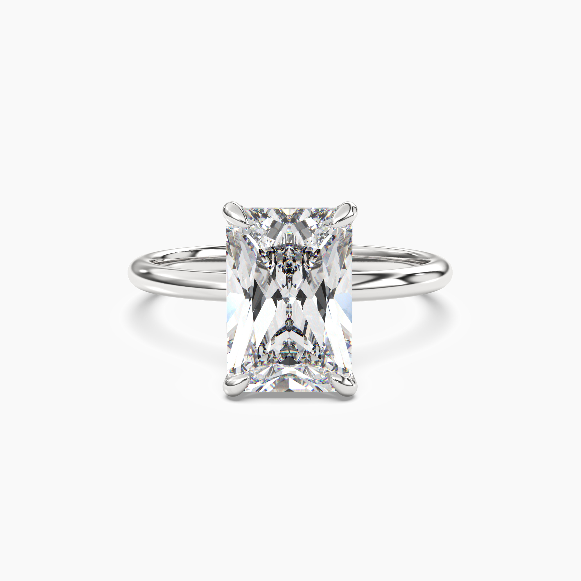 Brielle Radiant Solitaire Diamond Ring Setting in 18K White Gold
