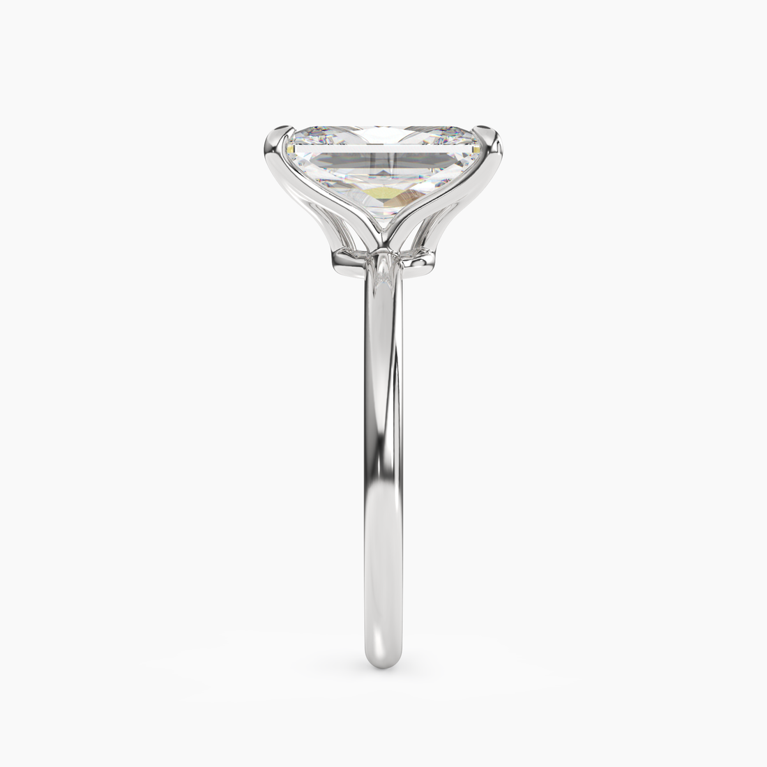 Brielle Radiant Solitaire Diamond Ring Setting in 18K Yellow Gold