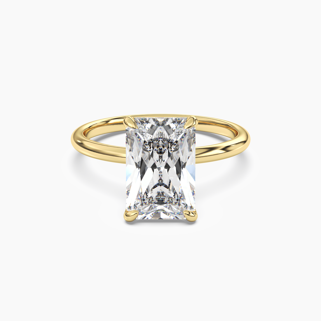 Brielle Radiant Solitaire 1.5 Carat Lab Grown Diamond Engagement Ring in 14K White Gold