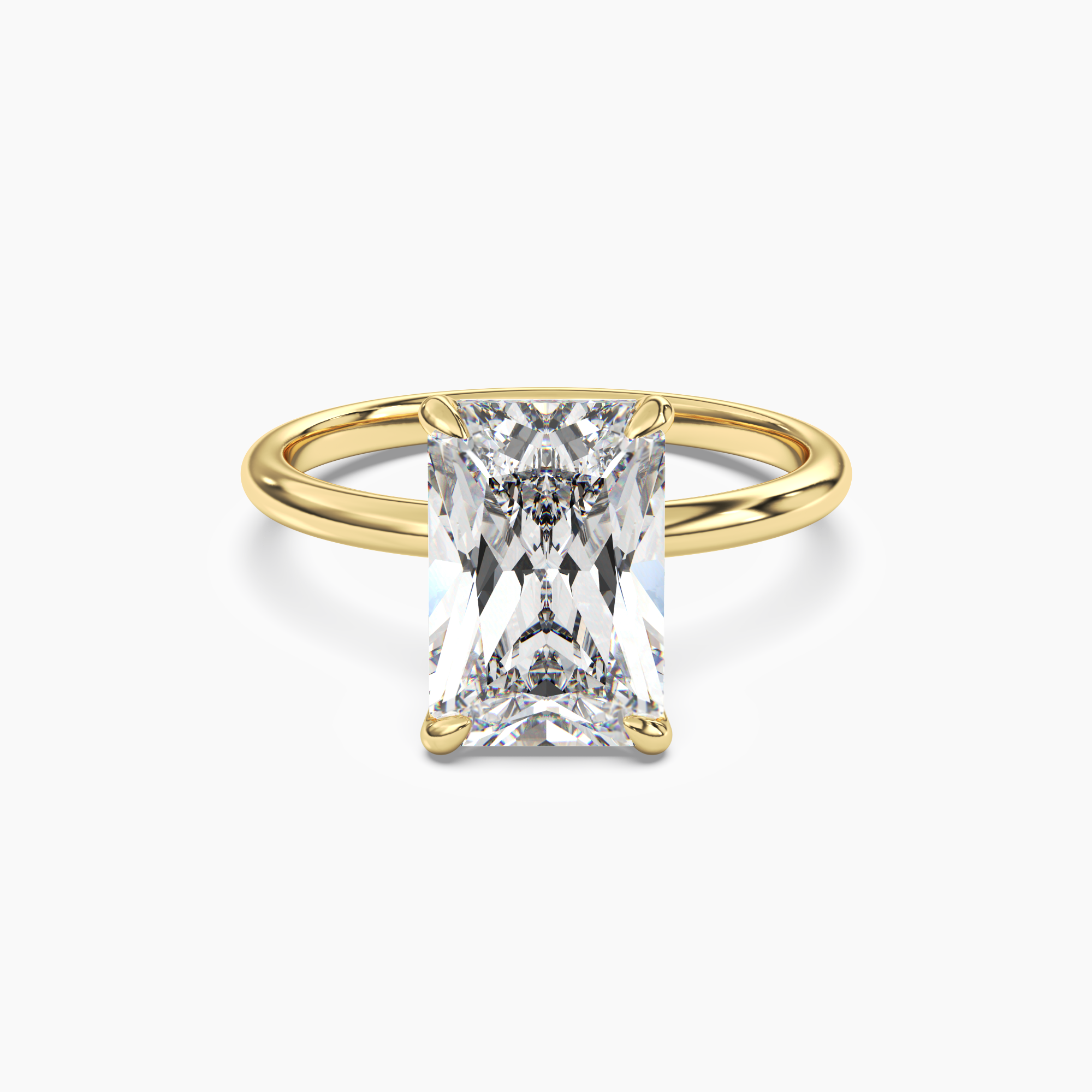 Brielle Radiant Solitaire Diamond Ring Setting in 18K White Gold