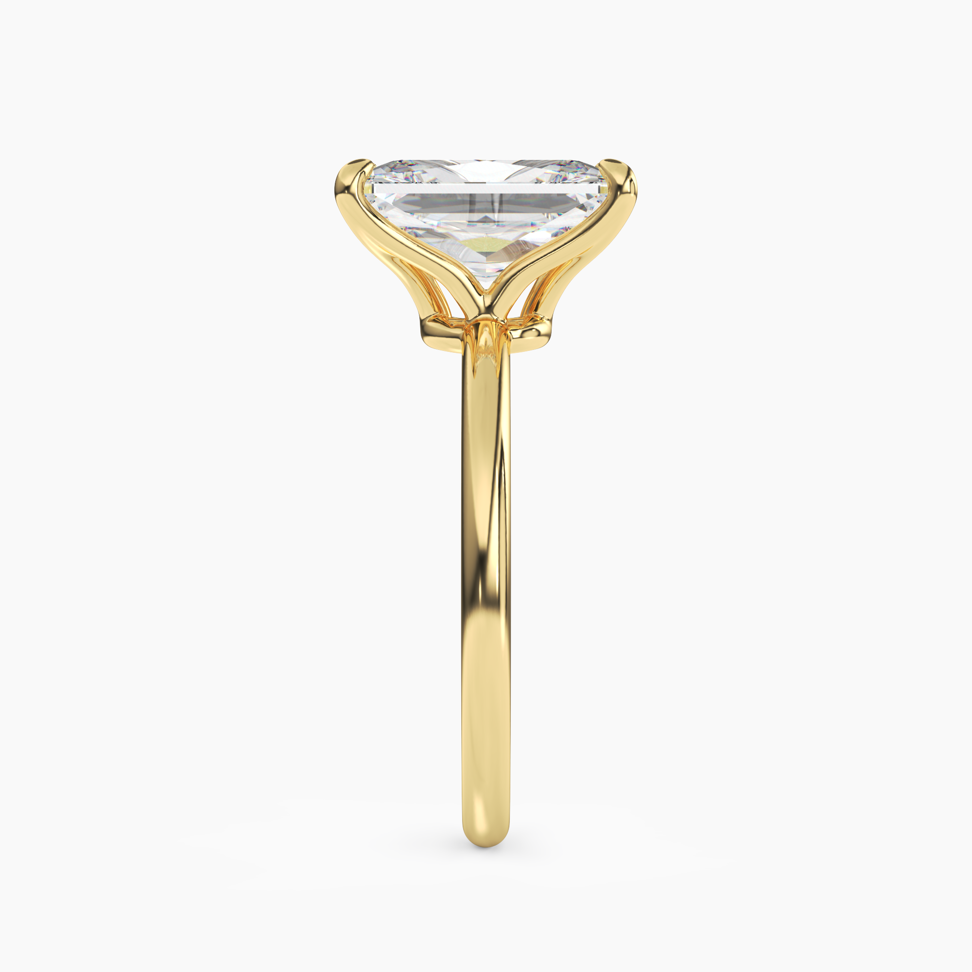Brielle Radiant Solitaire Diamond Ring Setting in 18K White Gold