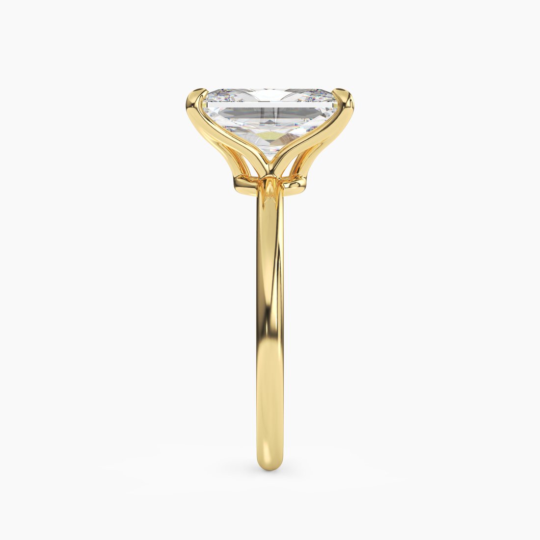 Brielle Radiant Solitaire 2 Carat Lab Grown Diamond Engagement Ring in 18K Yellow Gold