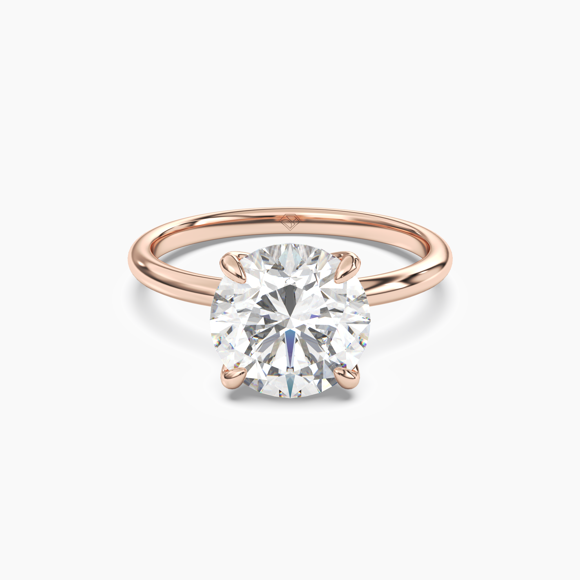 Brielle Round Solitaire Diamond Ring Setting in 18K Yellow Gold