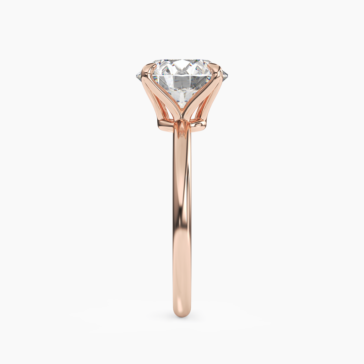 Brielle Round Solitaire 3 Carat Lab Grown Diamond Engagement Ring in 18K Yellow Gold
