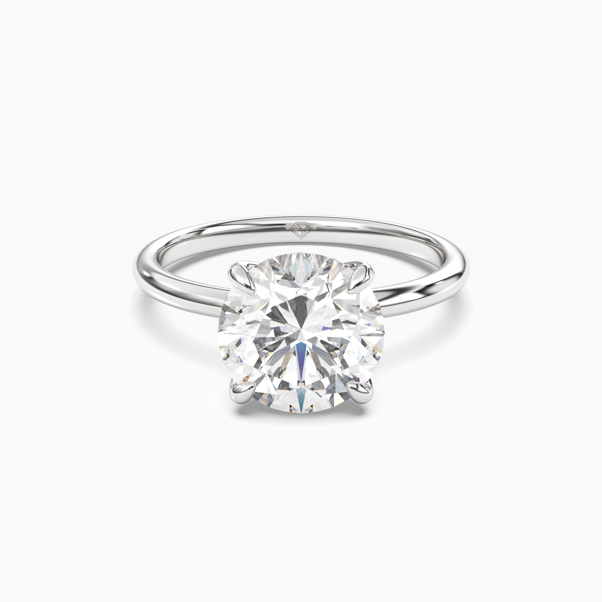 Brielle Round Solitaire Diamond Ring Setting in 18K Rose Gold