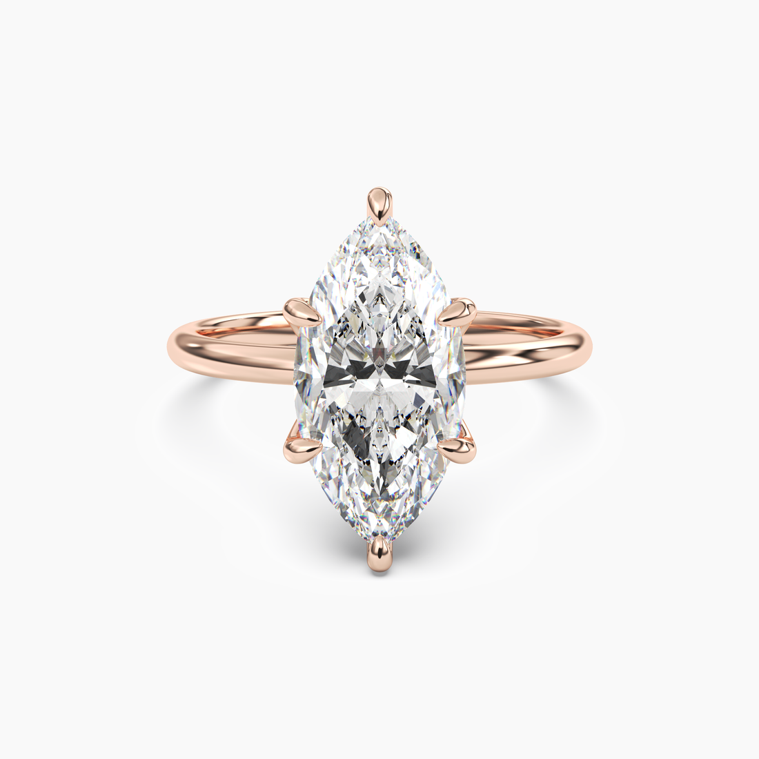 Eden Marquise Solitaire 1 Carat Lab Grown Diamond Engagement Ring in 18K Yellow Gold
