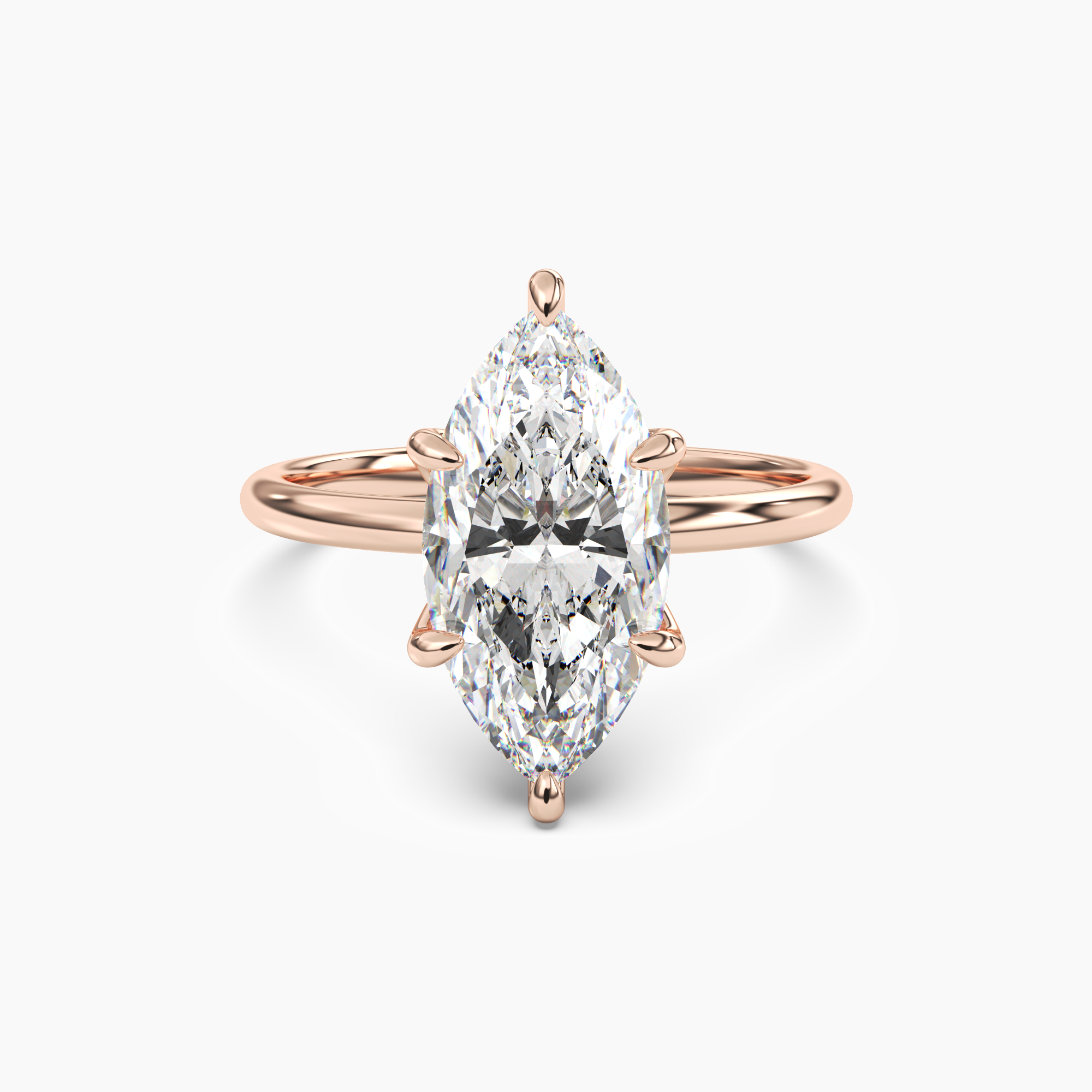 Eden Marquise Solitaire 3 Carat Lab Grown Diamond Engagement Ring in 18K White Gold