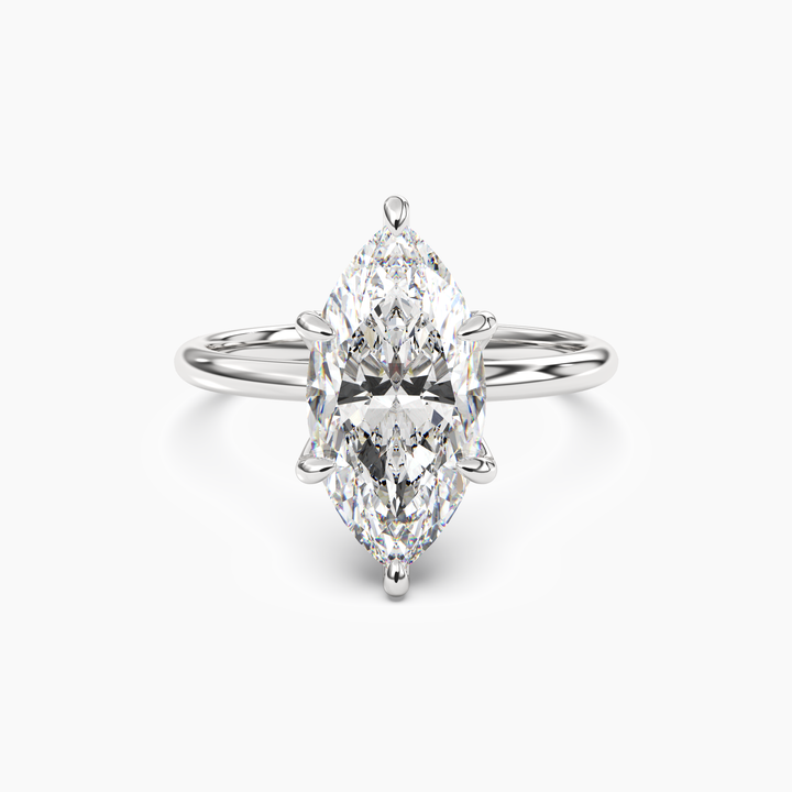 Eden Marquise Solitaire 2 Carat Lab Grown Diamond Engagement Ring in 14K White Gold