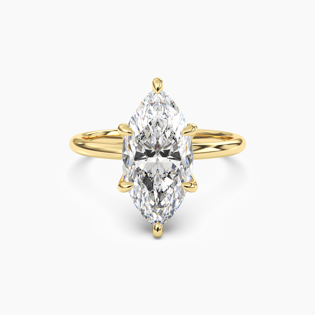 Eden Marquise Solitaire 2 Carat Lab Grown Diamond Engagement Ring in 18K White Gold