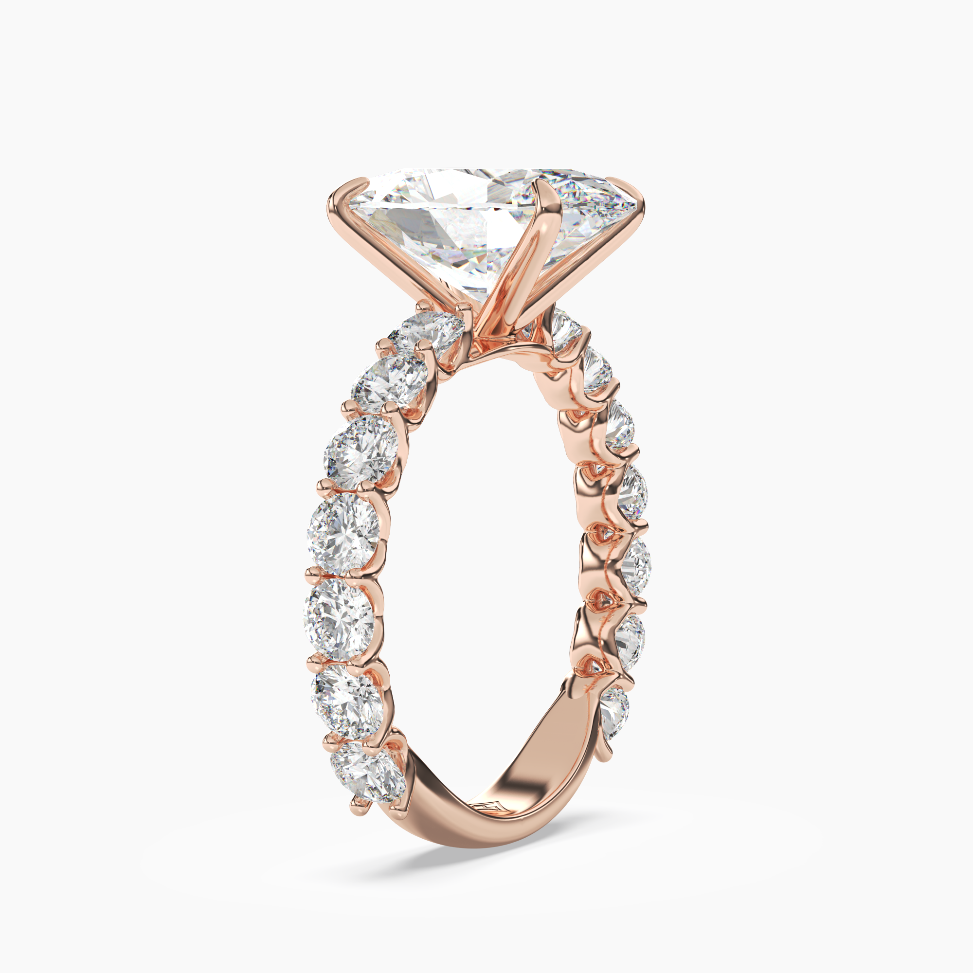 Blossom Oval 3 Carat Lab Grown Diamond Engagement Ring in 14K Yellow Gold