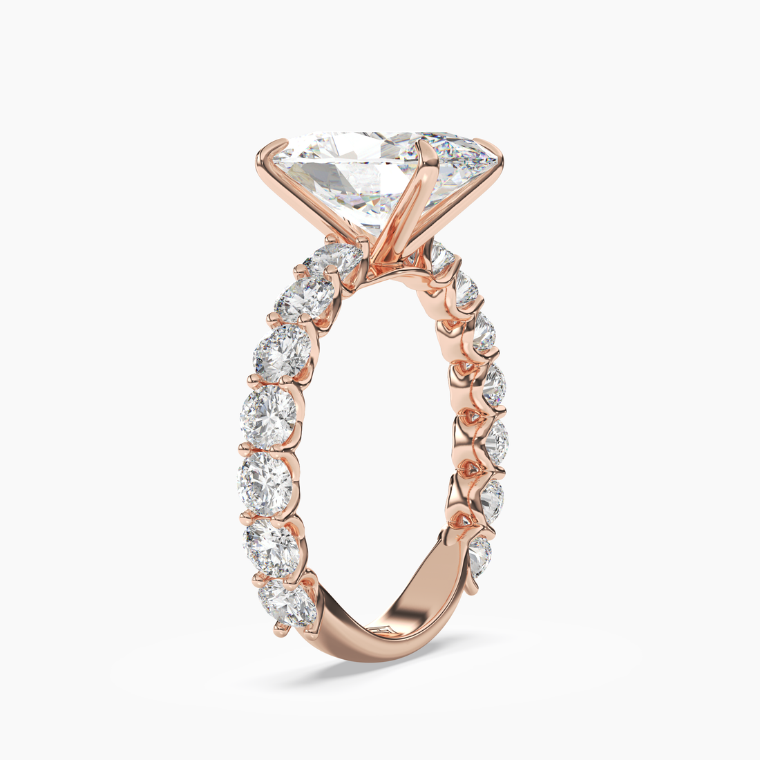 Blossom Oval 2 Carat Lab Grown Diamond Engagement Ring in 14K Rose Gold