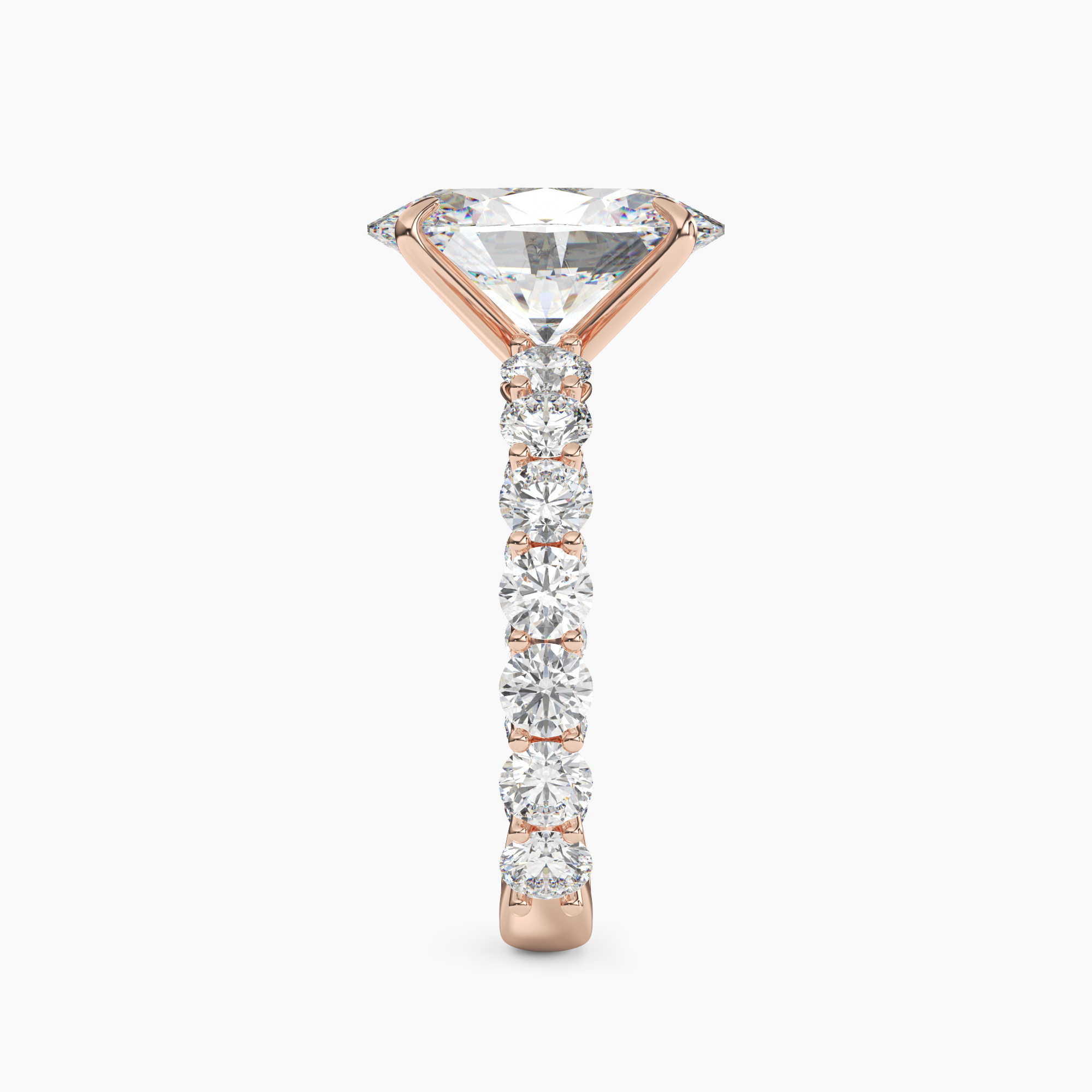 Blossom Oval 3 Carat Lab Grown Diamond Engagement Ring in 18K Yellow Gold