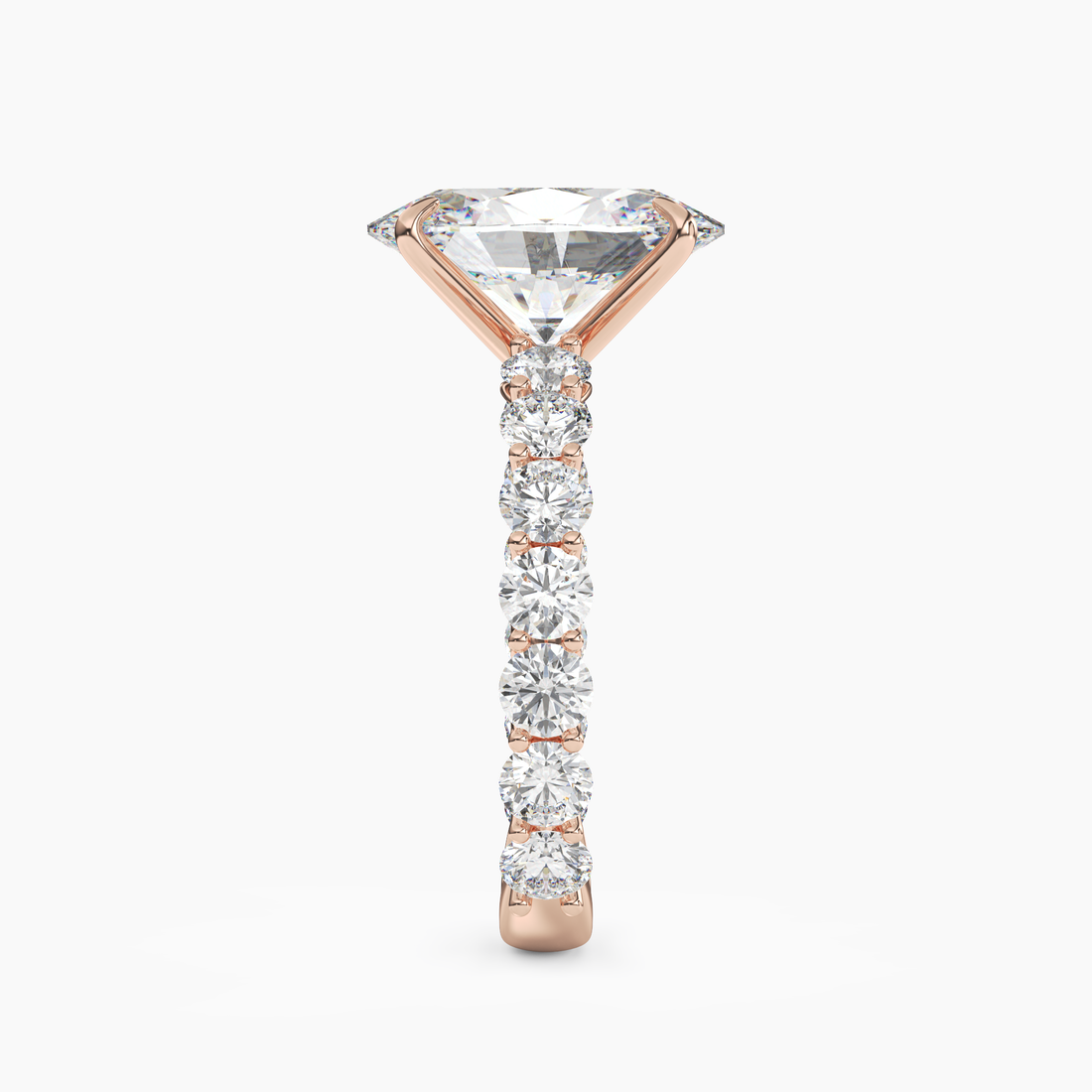 Blossom Oval 3 Carat Lab Grown Diamond Engagement Ring in 18K Yellow Gold