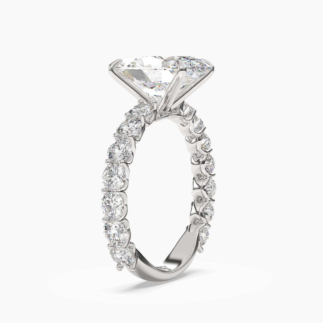 Blossom Oval 3 Carat Lab Grown Diamond Engagement Ring in 18K Yellow Gold
