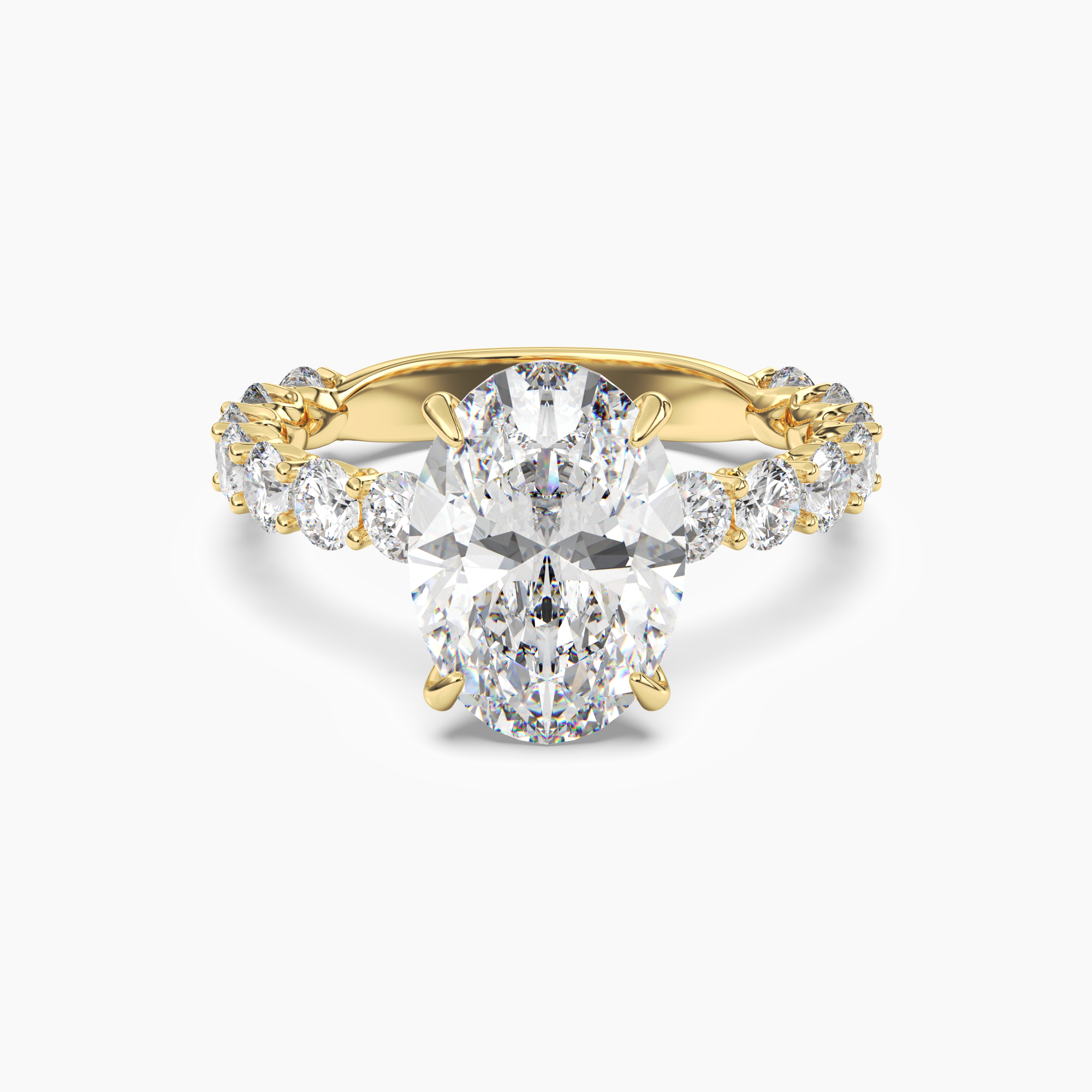 Blossom Oval 2.5 Carat Lab Grown Diamond Engagement Ring in 14K White Gold