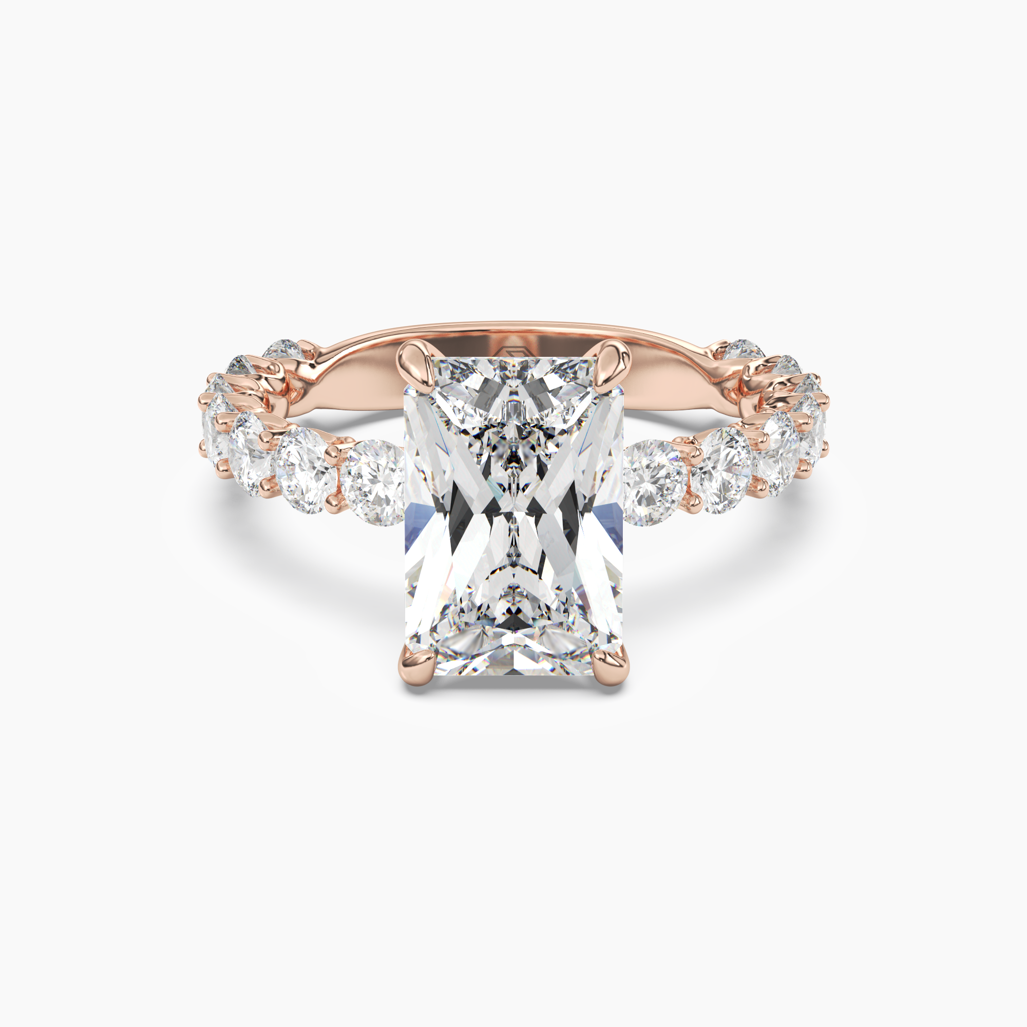 Blossom Radiant 1 Carat Lab Grown Diamond Engagement Ring in 14K Rose Gold