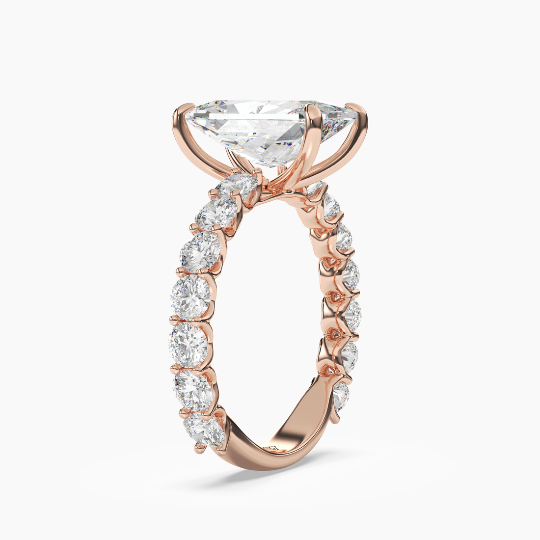 Blossom Radiant Diamond Ring Setting in 14K White Gold