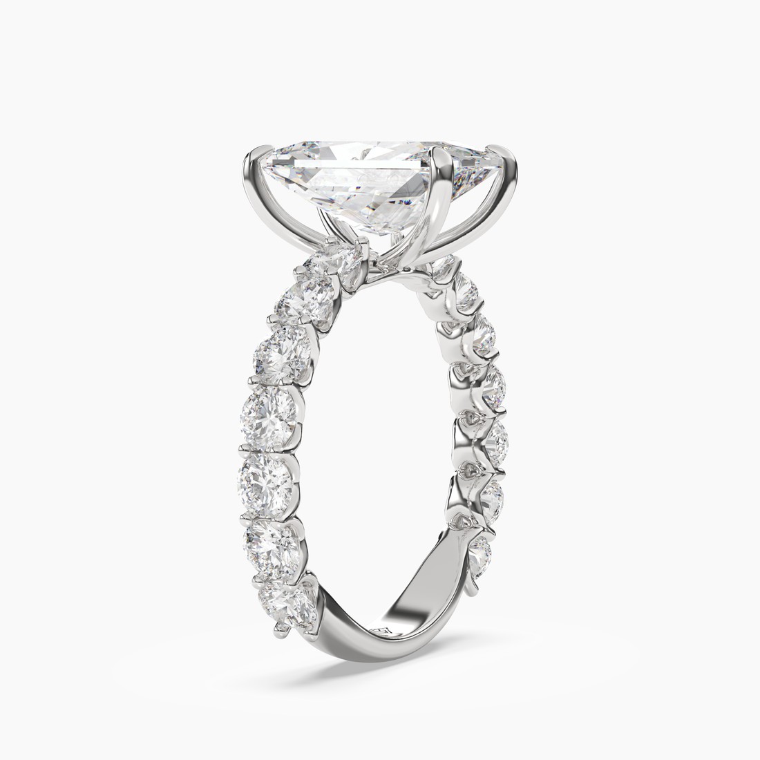 Blossom Radiant Diamond Ring Setting in 14K Yellow Gold