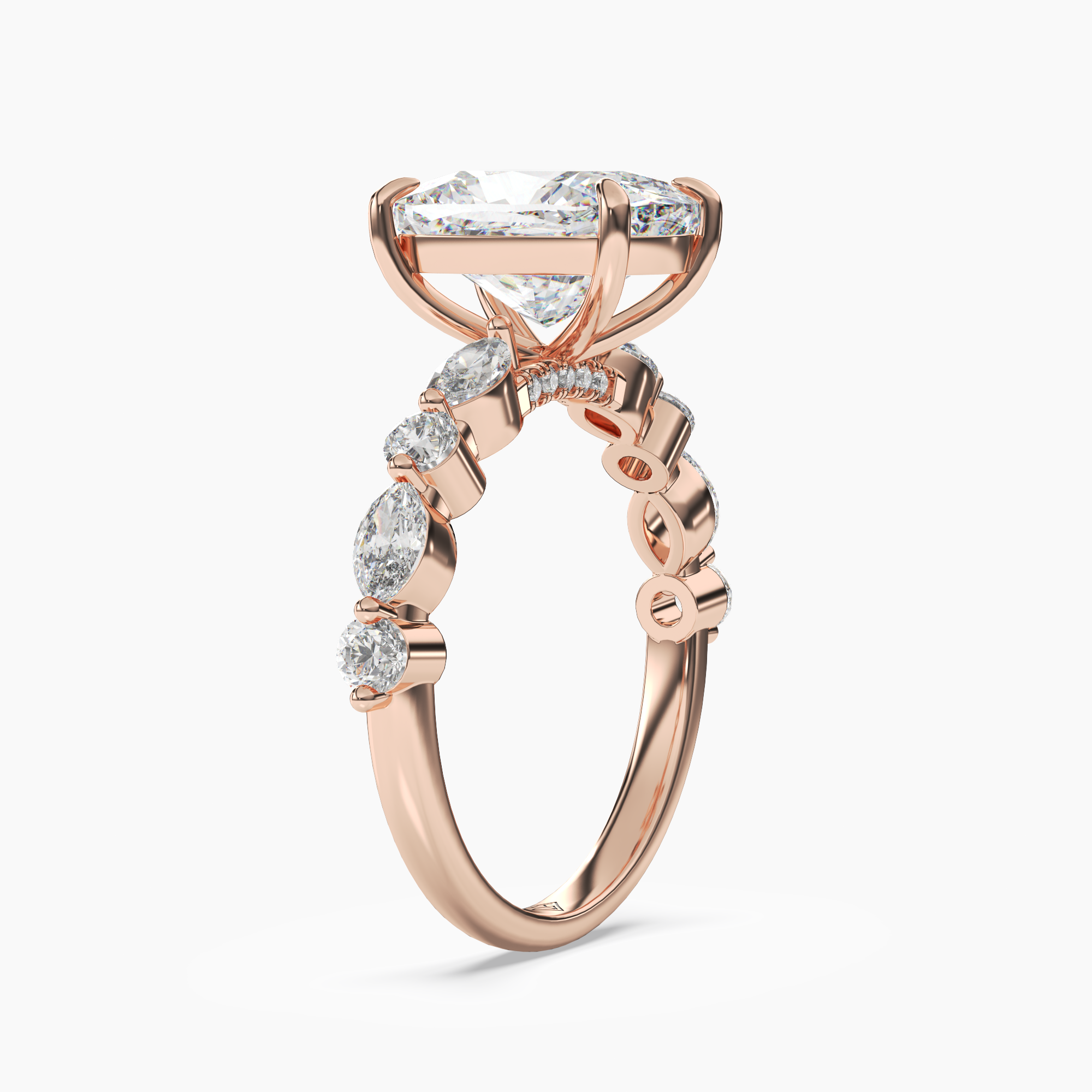Aster Cushion Hidden Halo 1.5 Carat Lab Grown Diamond Engagement Ring in 14K Yellow Gold
