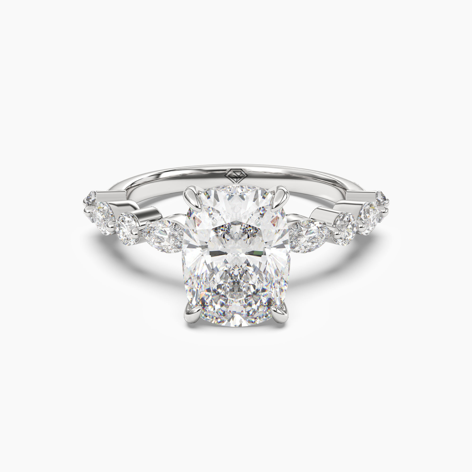 Aster Cushion Hidden Halo 1.5 Carat Lab Grown Diamond Engagement Ring in 18K White Gold
