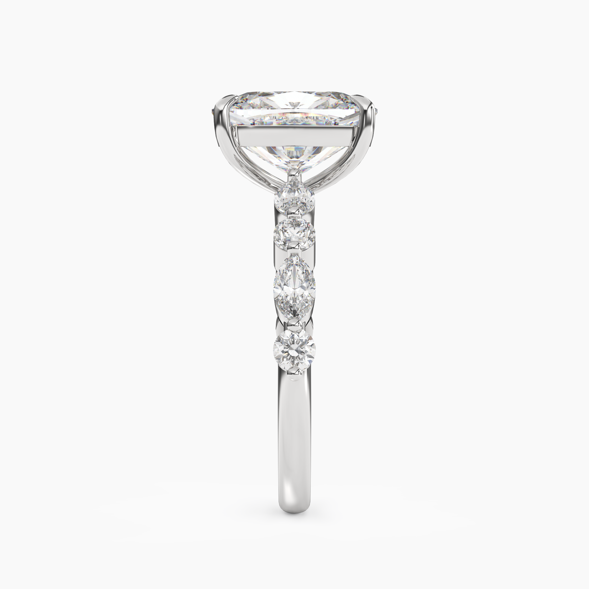 Aster Cushion Hidden Halo 3 Carat Lab Grown Diamond Engagement Ring in 14K Rose Gold