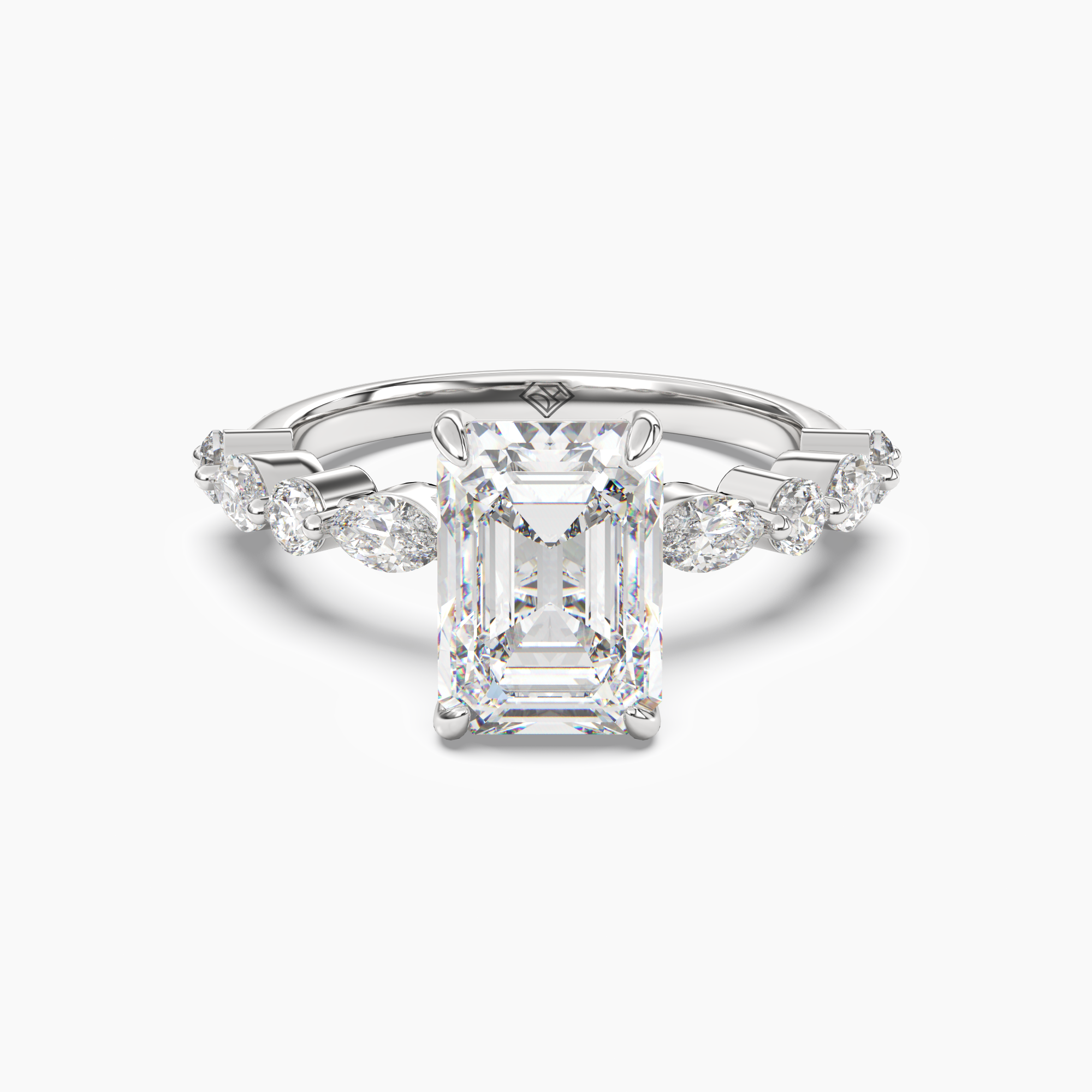 Aster Emerald Hidden Halo 1 Carat Lab Grown Diamond Engagement Ring in 14K Rose Gold