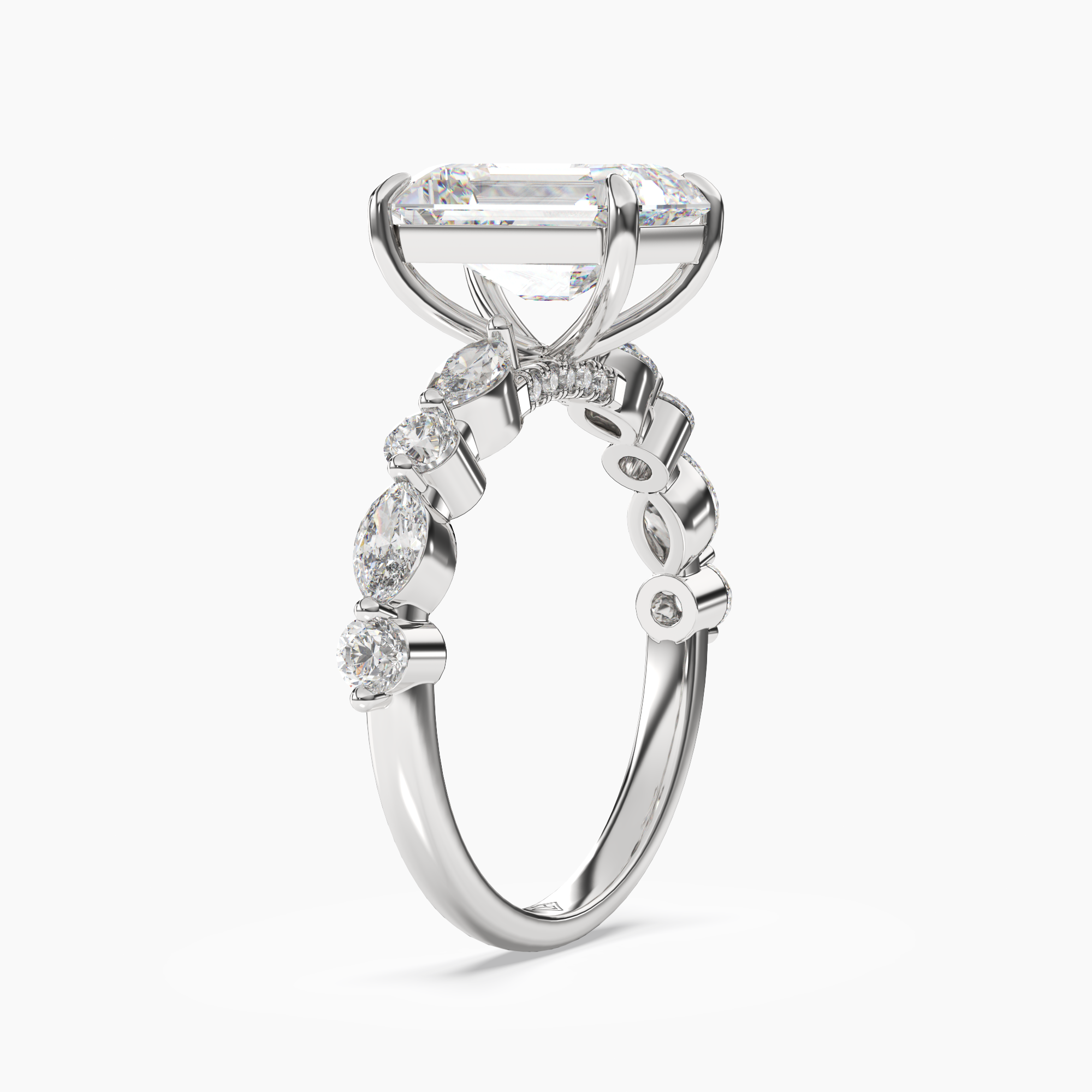Aster Emerald Hidden Halo 1 Carat Lab Grown Diamond Engagement Ring in 18K Yellow Gold