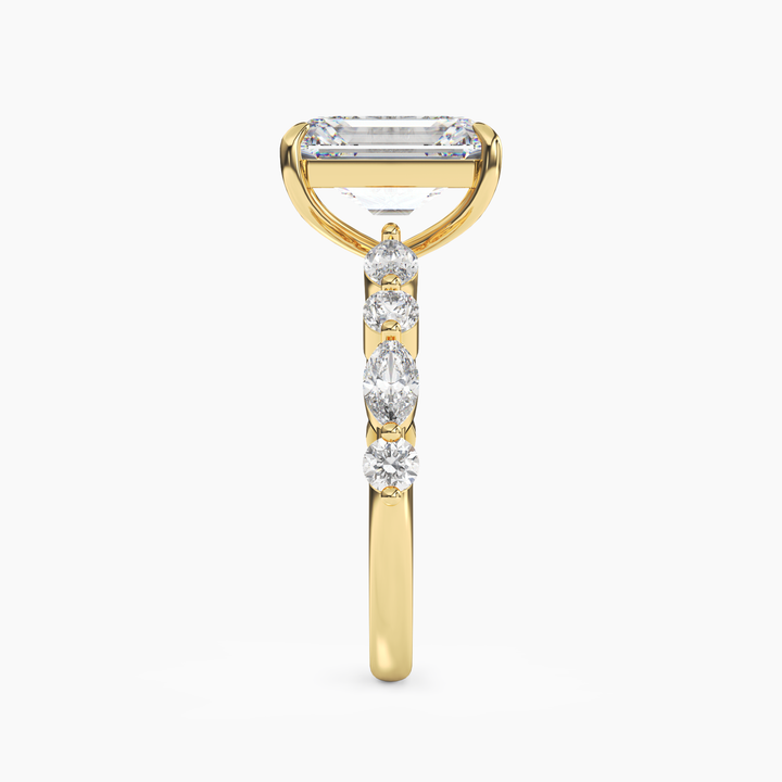 Aster Emerald Hidden Halo 1.5 Carat Lab Grown Diamond Engagement Ring in 14K Rose Gold