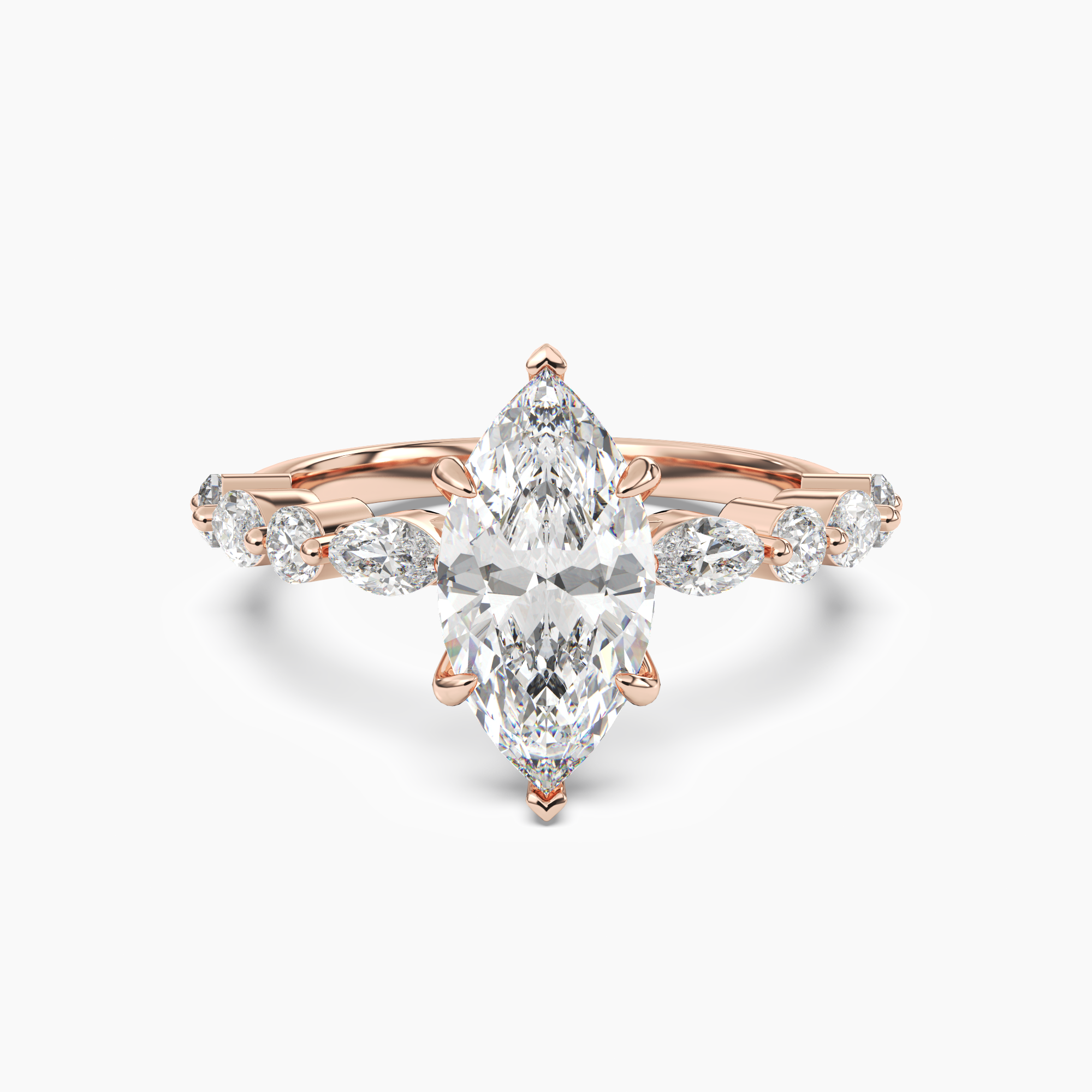 Aster Marquise Hidden Halo 1.5 Carat Lab Grown Diamond Engagement Ring in 14K Rose Gold