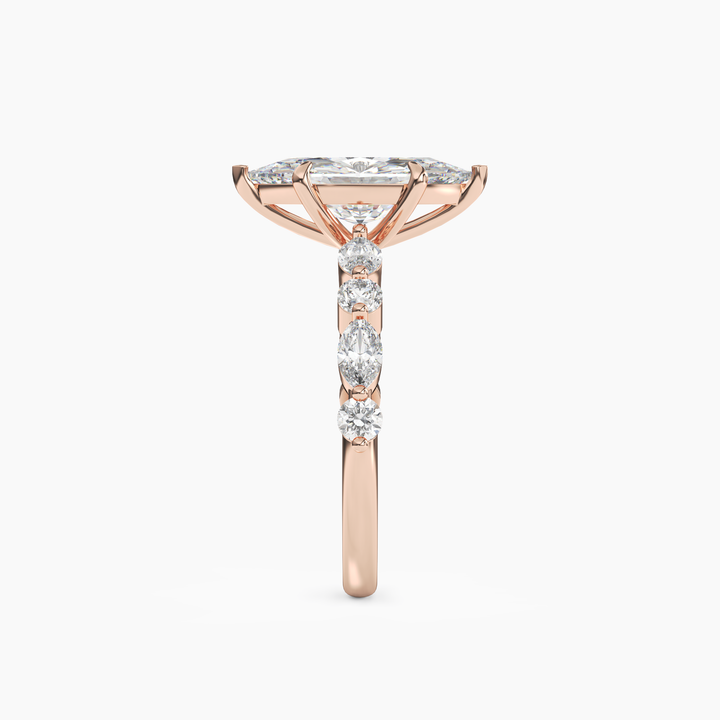 Aster Marquise Hidden Halo 3 Carat Lab Grown Diamond Engagement Ring in 14K White Gold