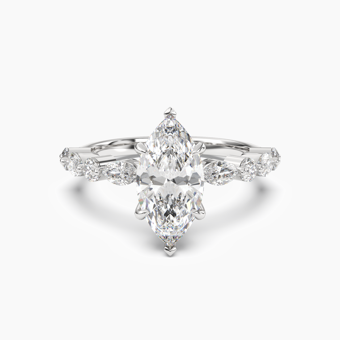 Aster Marquise Hidden Halo 2 Carat Lab Grown Diamond Engagement Ring in 18K Rose Gold