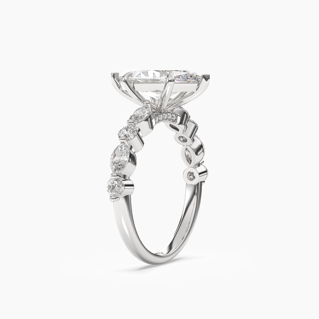 Aster Marquise Hidden Halo 1 Carat Lab Grown Diamond Engagement Ring in 18K Rose Gold