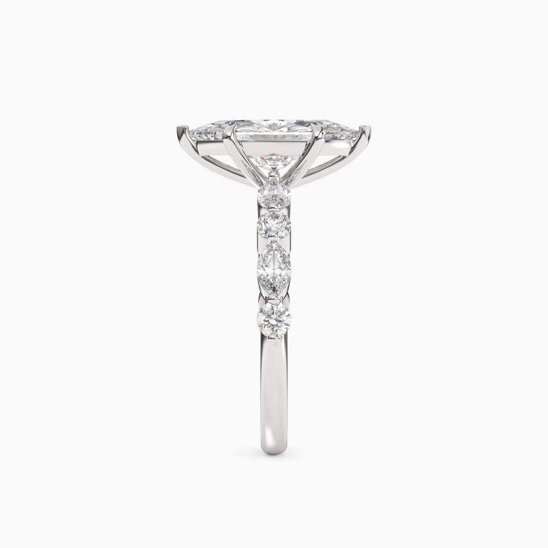 Aster Marquise Hidden Halo Diamond Ring Setting in 14K Yellow Gold