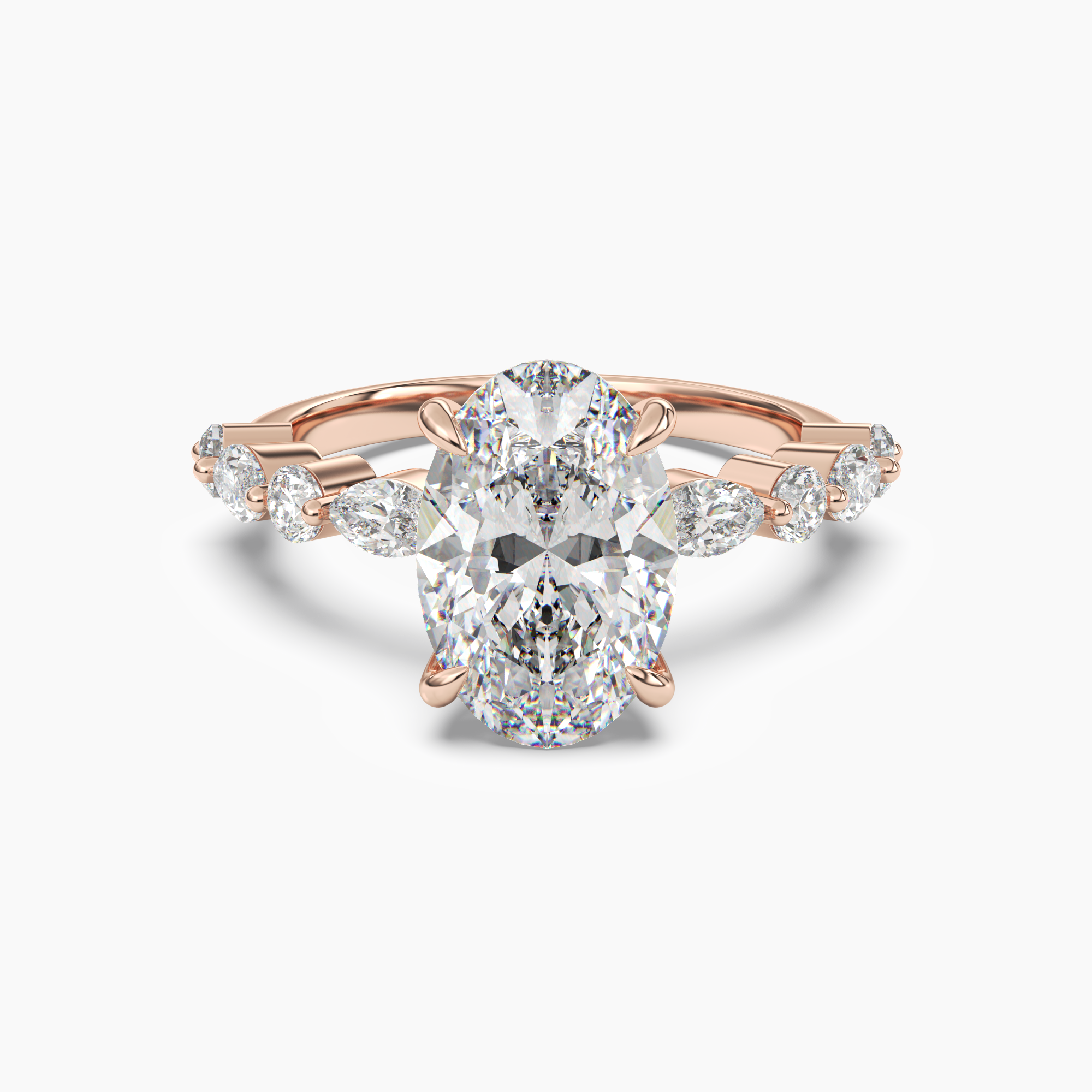 Aster Oval Hidden Halo 1 Carat Lab Grown Diamond Engagement Ring in 18K Yellow Gold