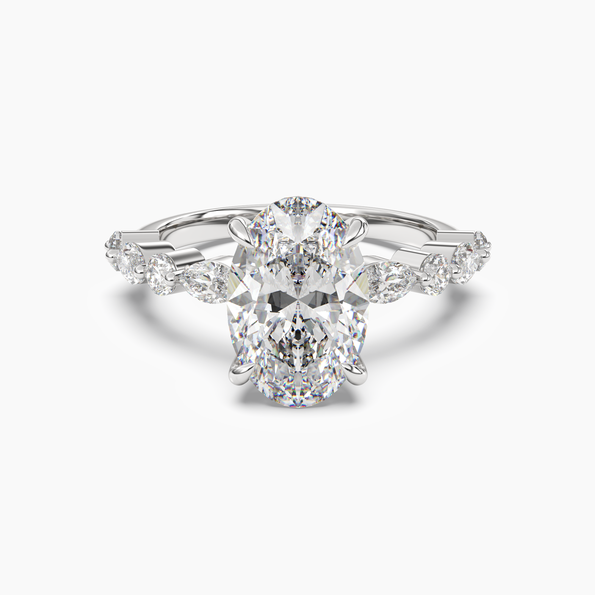 Aster Oval Hidden Halo 1 Carat Lab Grown Diamond Engagement Ring in 18K Rose Gold