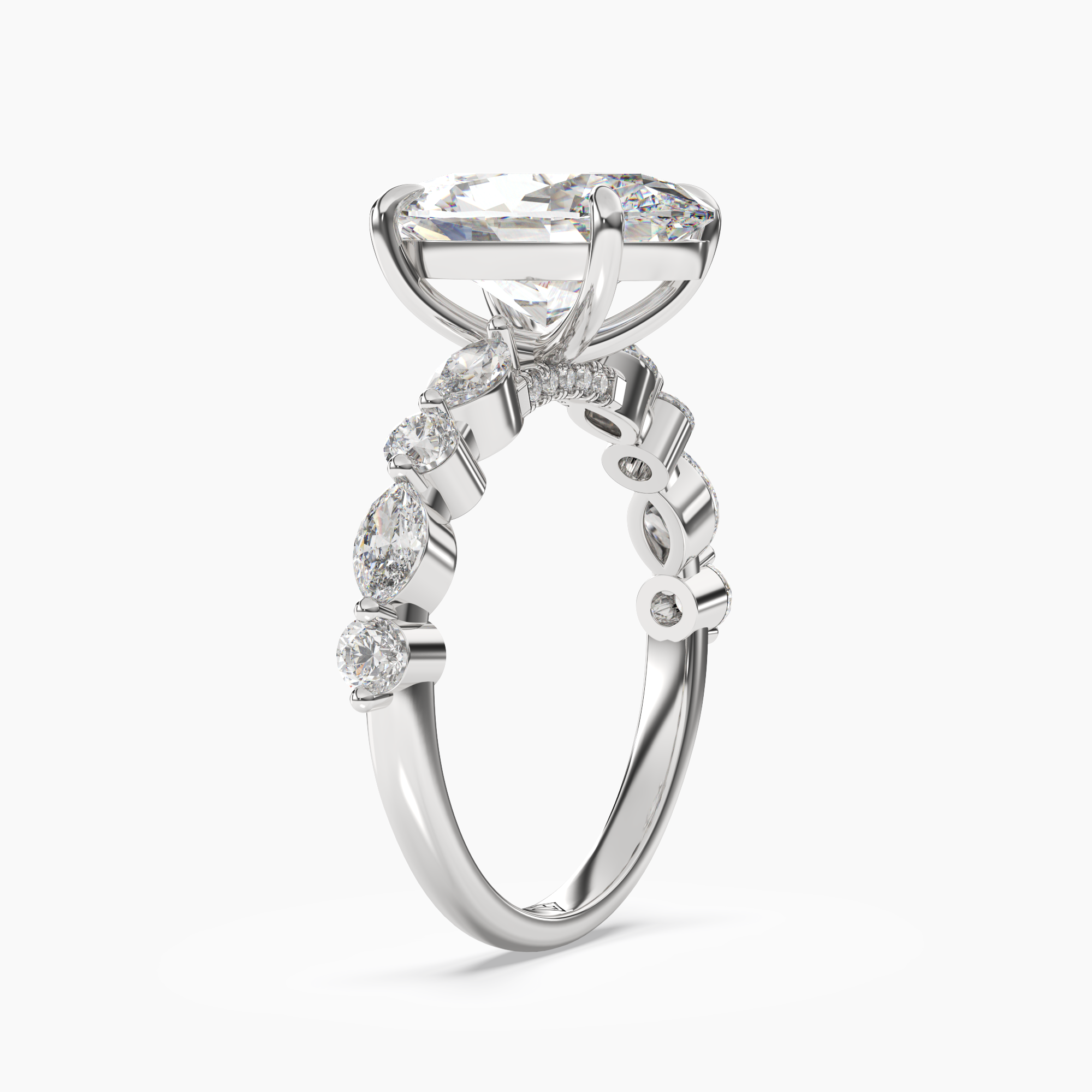 Aster Oval Hidden Halo 2 Carat Lab Grown Diamond Engagement Ring in 18K Rose Gold