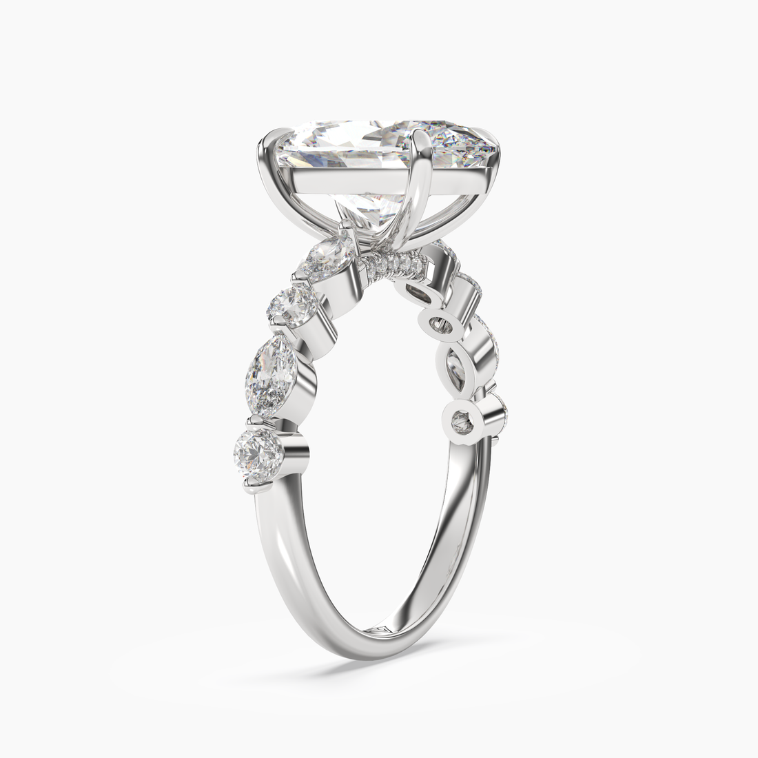 Aster Oval Hidden Halo 2.5 Carat Lab Grown Diamond Engagement Ring in 18K Rose Gold