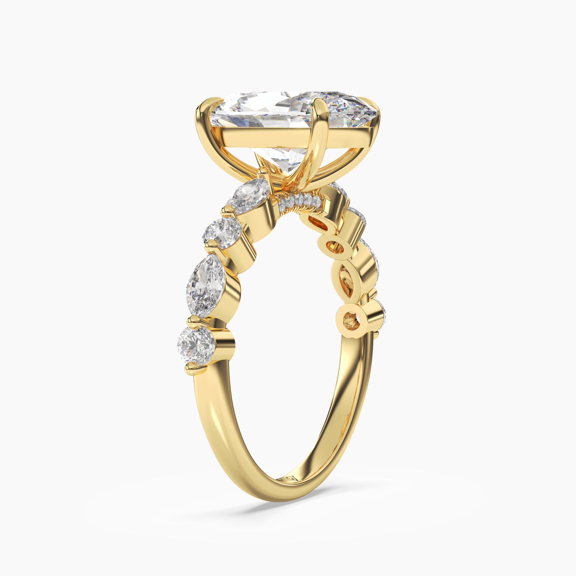 Aster Oval Hidden Halo 1.5 Carat Lab Grown Diamond Engagement Ring in 18K White Gold