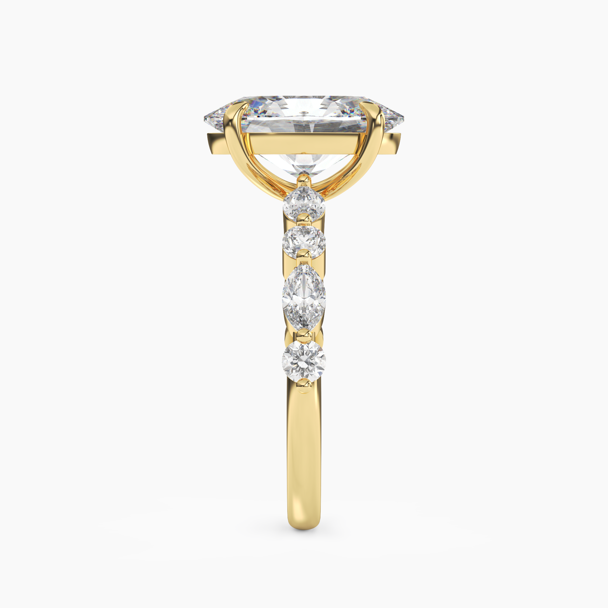 Aster Oval Hidden Halo 1 Carat Lab Grown Diamond Engagement Ring in 18K Rose Gold