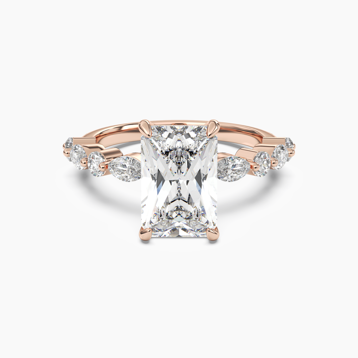 Aster Radiant Hidden Halo 1.5 Carat Lab Grown Diamond Engagement Ring in 14K Rose Gold